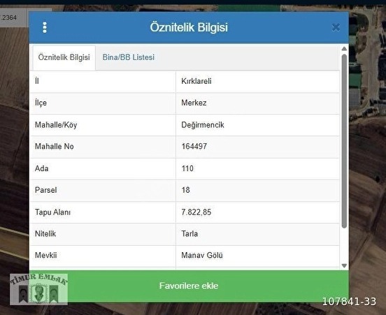 KIRKLARELİ MERKEZ DEĞİRMENCİK KÖYÜNDE 2.235 M2 YATIRIMLIK TARLA - KIRKLARELİ MERKEZ fotoğraf 3