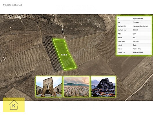 AFYON SULTANDAĞI KARAPINARCUMHURİYET'TE 6600 M² SATILIK TARLA - AFYONKARAHİSAR SULTANDAĞI fotoğraf 2