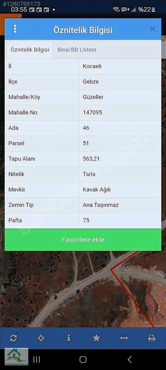 KİRAZPINAR MAHALLESİ SATILIK MÜSTAKİL TAPULU ARSA - KOCAELİ GEBZE fotoğraf 2