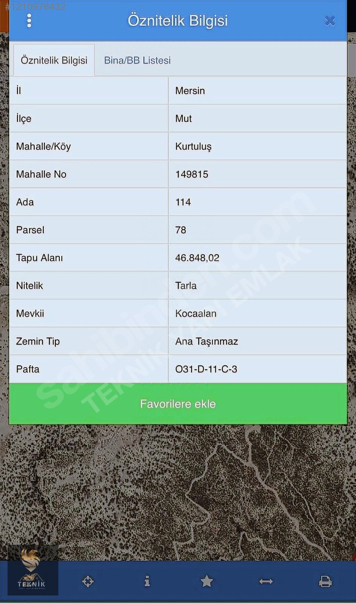 EKİLİP BİÇİLMEYE HAZIR YATIRIMLIK SATILIK ARAZİ - MERSİN MUT fotoğraf 5