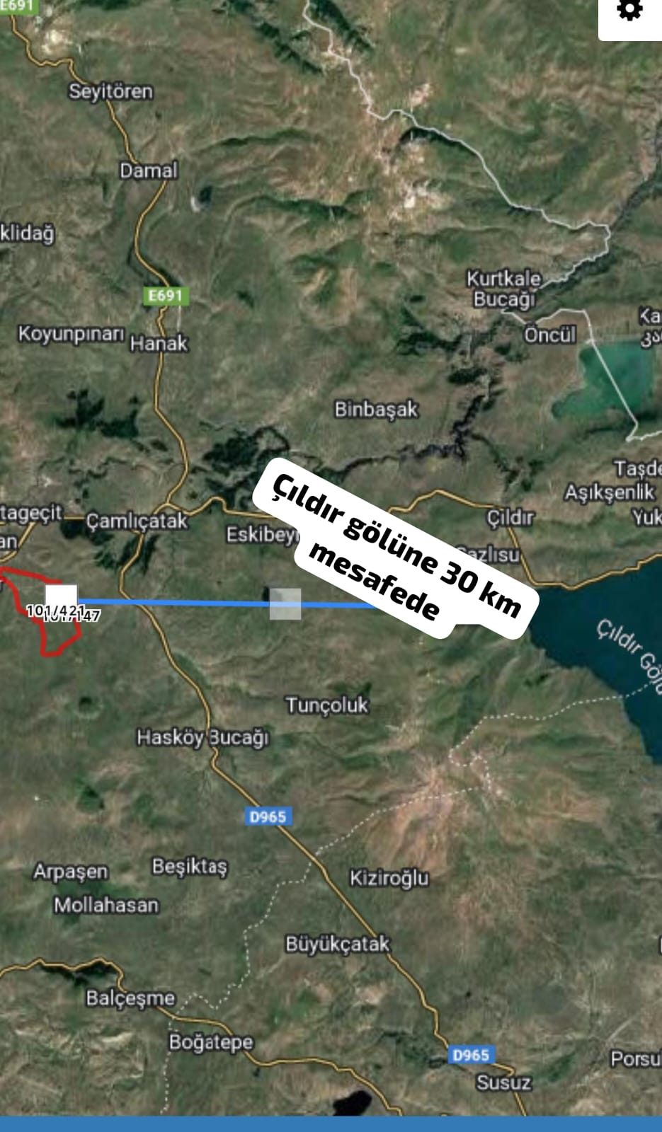 ARDAHAN MERKEZ TEPESU KÖYÜ 5193M² SATILIK ARSA  - ARDAHAN MERKEZ fotoğraf 4
