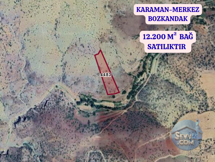 KARAMAN MERKEZ BOZKANDAK  KÖYÜNDE  12.200 M²   BAĞ  SATILIKTIR - KARAMAN MERKEZ fotoğraf 2