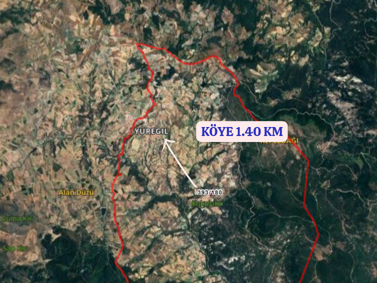 BALIKESİR SINDIRGI YÜREĞİL  KÖYÜNDE  882  M² TARLA SATILIKTIR. - BALIKESİR SINDIRGI fotoğraf 4
