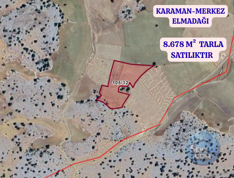 KARAMAN MERKEZ ELMADAĞI  KÖYÜNDE  8.678 M² TARLA  SATILIKTIR - KARAMAN MERKEZ fotoğraf 2