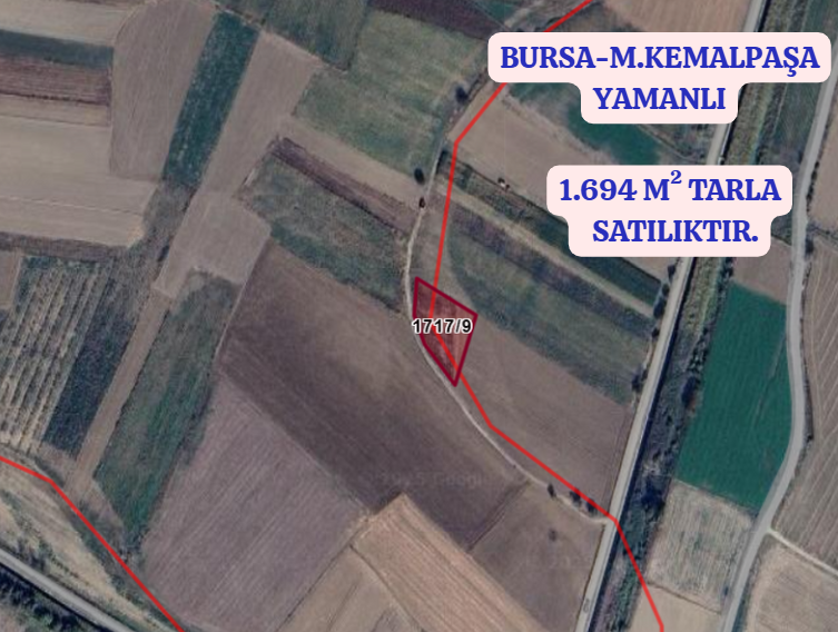 BURSA MUSTAFAKEMALPAŞA  YAMANLI  KÖYÜNDE  1.694 M² TARLA SATILIKTIR. - BURSA MUSTAFAKEMALPAŞA fotoğraf 2