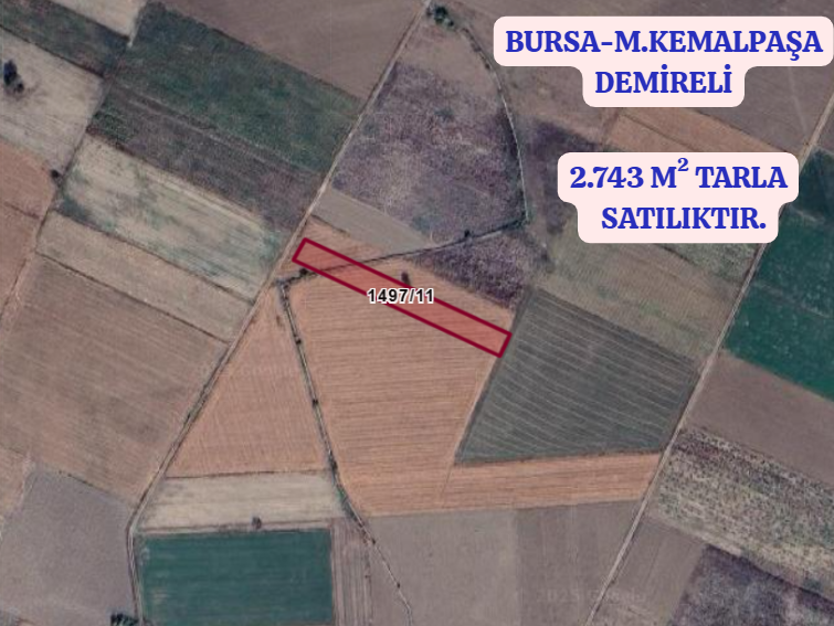 BURSA MUSTAFAKEMALPAŞA  DEMİRELİ KÖYÜNDE  2.743 M² TARLA SATILIKTIR. - BURSA MUSTAFAKEMALPAŞA fotoğraf 2