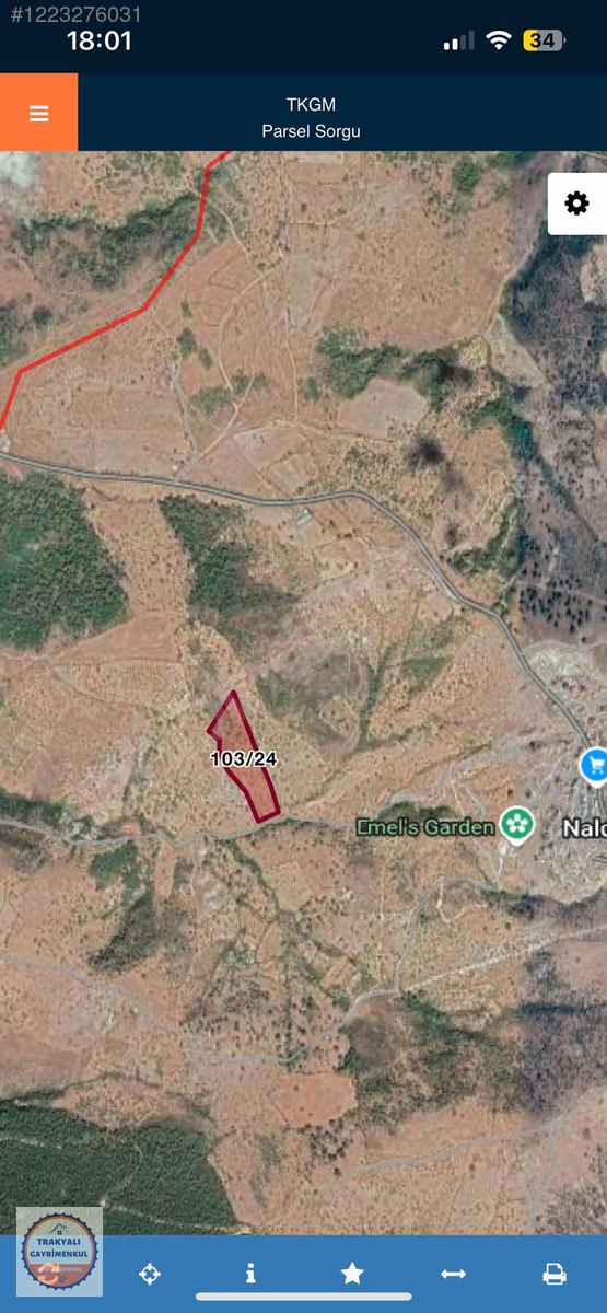 ÇANAKKALE AYVACIK NALDÖKEN KÖYÜ TEK TAPU 19.443 M2 TARLA - ÇANAKKALE AYVACIK fotoğraf 2