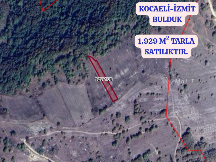 KOCAELİ İZMİT BULDUK  KÖYÜNDE 1.929 M²  TARLA  SATILIKTIR - KOCAELİ İZMİT fotoğraf 2