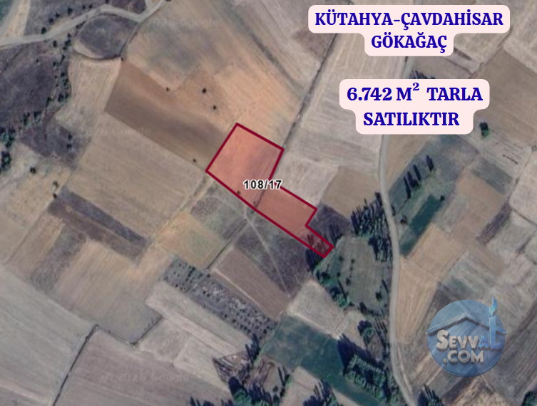 KÜTAHYA ÇAVDARHİSAR GÖKAĞAÇ  KÖYÜNDE  6.742 M²  TARLA SATILIKTIR - KÜTAHYA ÇAVDARHİSAR fotoğraf 2