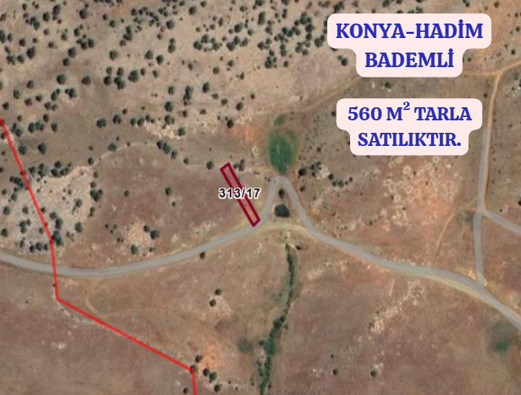 KONYA HADİM BADEMLİ KÖYÜNDE 560M² TARLAMIZ SATILIKTIR. - KONYA HADİM fotoğraf 2