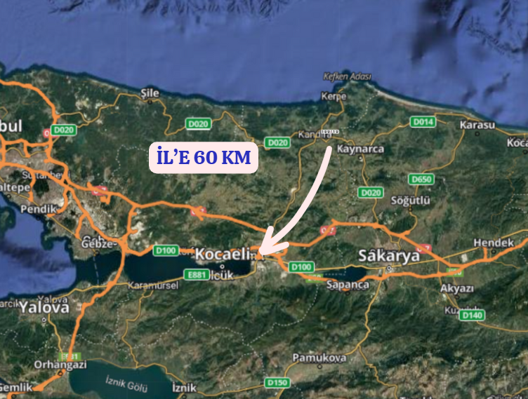 KOCAELİ KANDIRA BALCI  KÖYÜNDE 1.334 M²  TARLA  SATILIKTIR - KOCAELİ KANDIRA fotoğraf 5