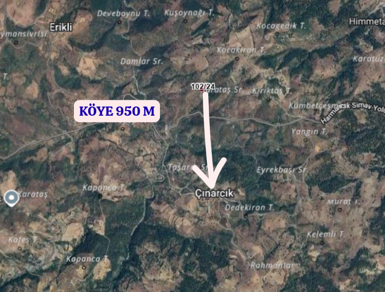 KÜTAHYA TAVŞANLI ÇINARCIK  KÖYÜNDE 1.168 M² TARLA SATILIKTIR - KÜTAHYA TAVŞANLI fotoğraf 4