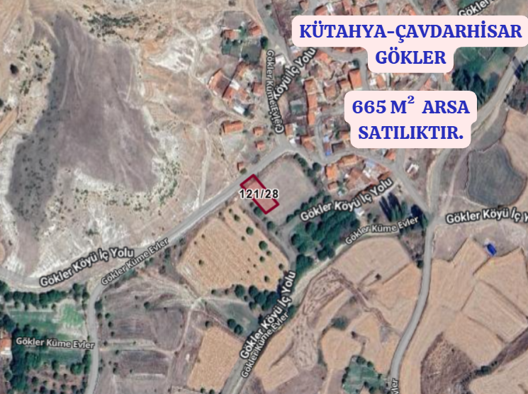 KÜTAHYA ÇAVDARHİSAR GÖKLER  KÖYÜNDE 665  M² ARSA  SATILIKTIR - KÜTAHYA ÇAVDARHİSAR fotoğraf 2