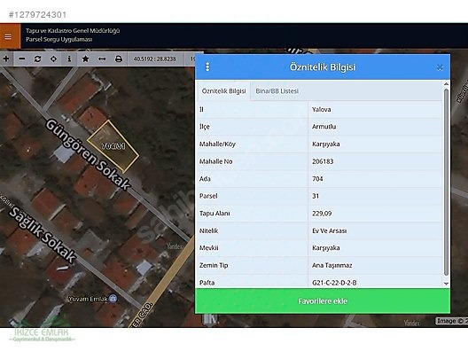 Yalova Armutlu Karşıyaka Satılık Arsa 229m2 - YALOVA ARMUTLU fotoğraf 12