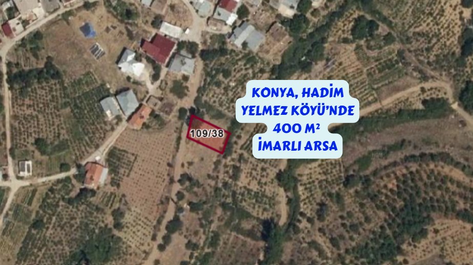 KONYA HADİM YELMEZ KÖYÜNDE 400M² İMARLI ARSAMIZ SATILIKTIR. - KONYA HADİM fotoğraf 2