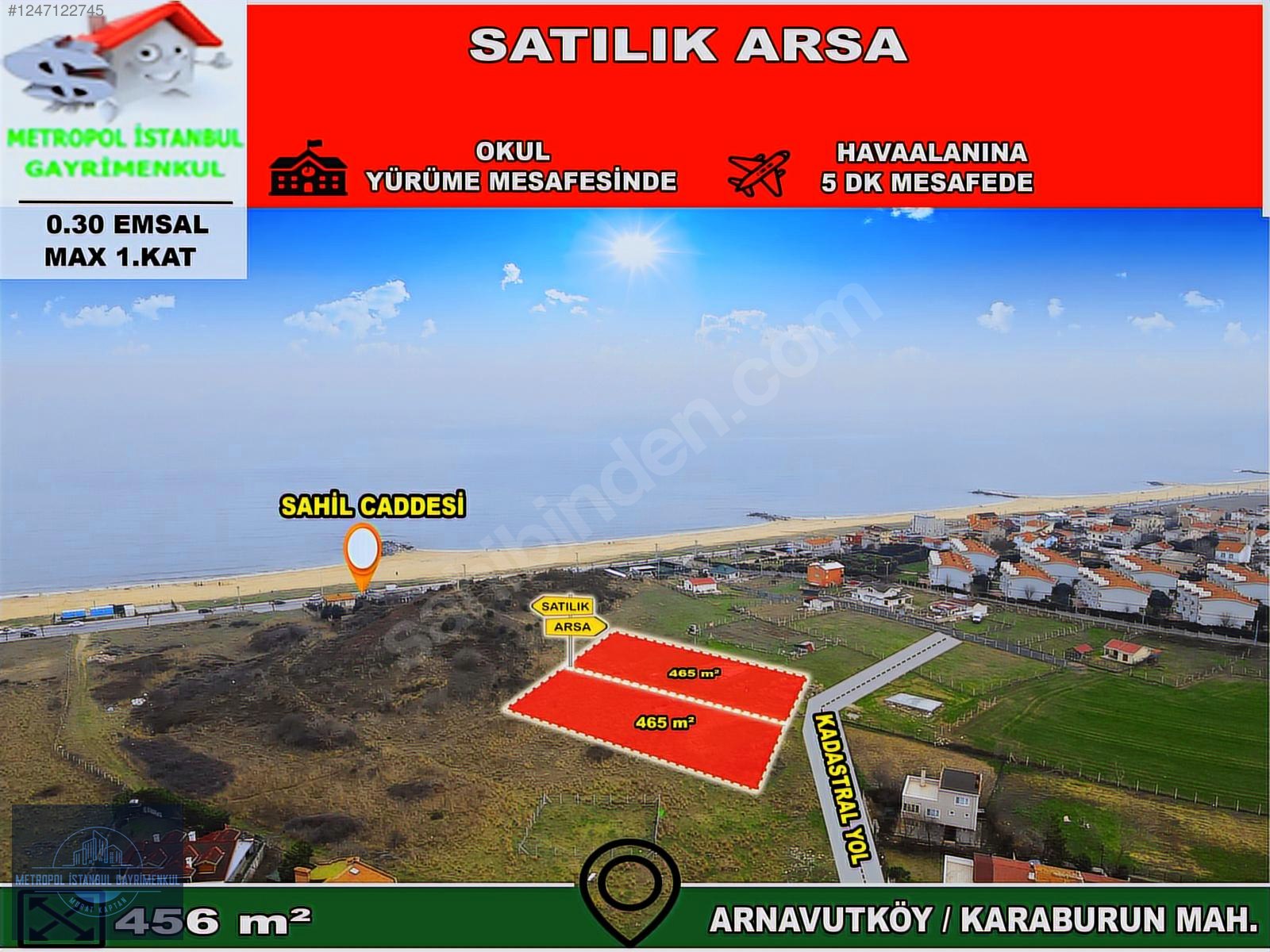 Karaburun da turizm ticari konut imarlı arsa - İSTANBUL ARNAVUTKÖY fotoğraf 3