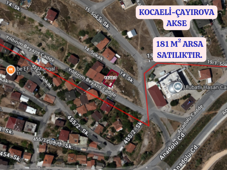 KOCAELİ ÇAYIROVA AKSE  KÖYÜNDE   181  M²  ARSA  SATILIKTIR - KOCAELİ ÇAYIROVA fotoğraf 2