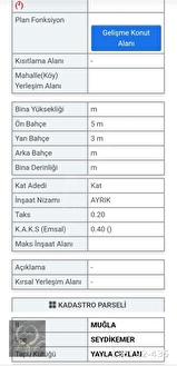 Seydikemer Yayla Ceylan'da 700 m² İmarlı Arsa - MUĞLA SEYDİKEMER fotoğraf 9