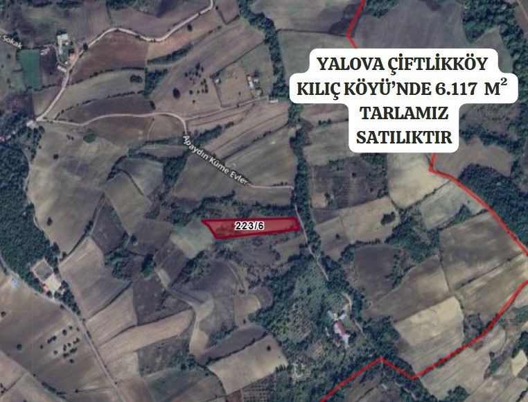 YALOVA ÇİFTLİKKÖY KILIÇ KÖYÜ’NDE 6.116 M²  TARLA SATILIKTIR - YALOVA ÇİFTLİKKÖY fotoğraf 2