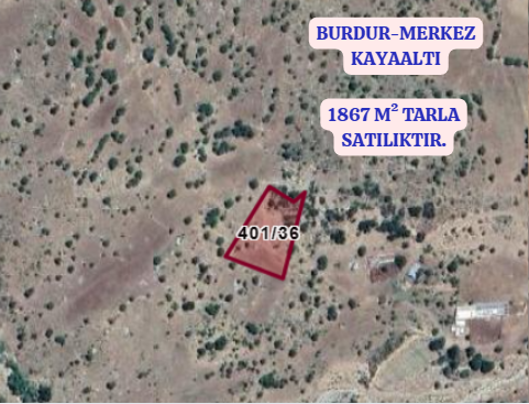 BURDUR MERKEZ KAYAALTI KÖYÜ 1.867M² TARLA SATILIKTIR - BURDUR MERKEZ fotoğraf 2