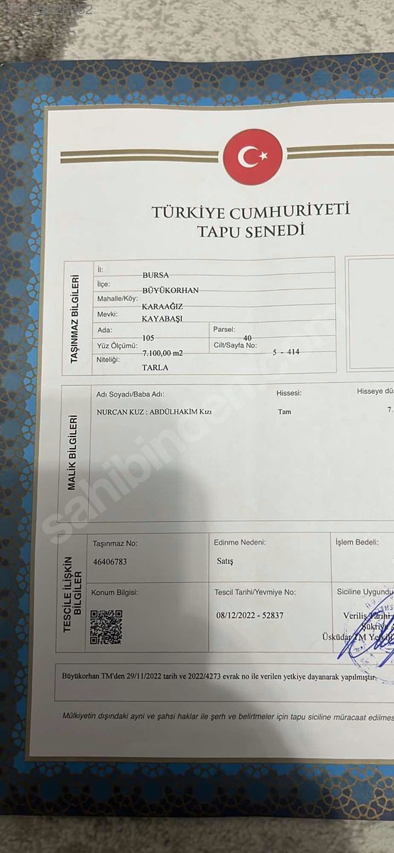 7100 mkare arazi Bursa Büyükorhanda En uygun fiyatlı ilan. - BURSA BÜYÜKORHAN fotoğraf 2