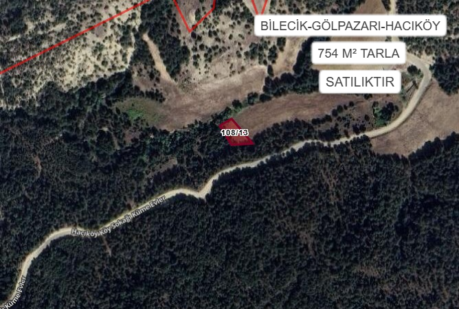 BİLECİK GÖLPAZARI HACIKÖY KÖYÜ’NDE 754 M² TARLA SATILIKTIR - BİLECİK GÖLPAZARI fotoğraf 2