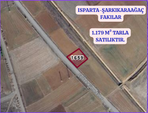 ISPARTA ŞARKIKARAAĞAÇ FAKILAR KÖYÜ 1.179M² TARLA SATILIK - ISPARTA ŞARKİKARAAĞAÇ fotoğraf 3