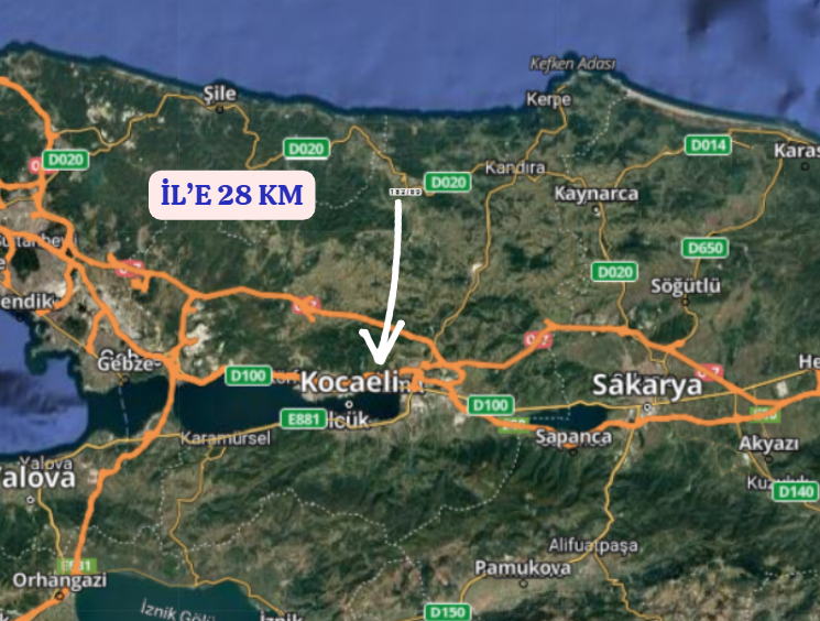 KOCAELİ KANDIRA AKÇAOVA  KÖYÜNDE 1.763 M²  TARLA  SATILIKTIR - KOCAELİ KANDIRA fotoğraf 6