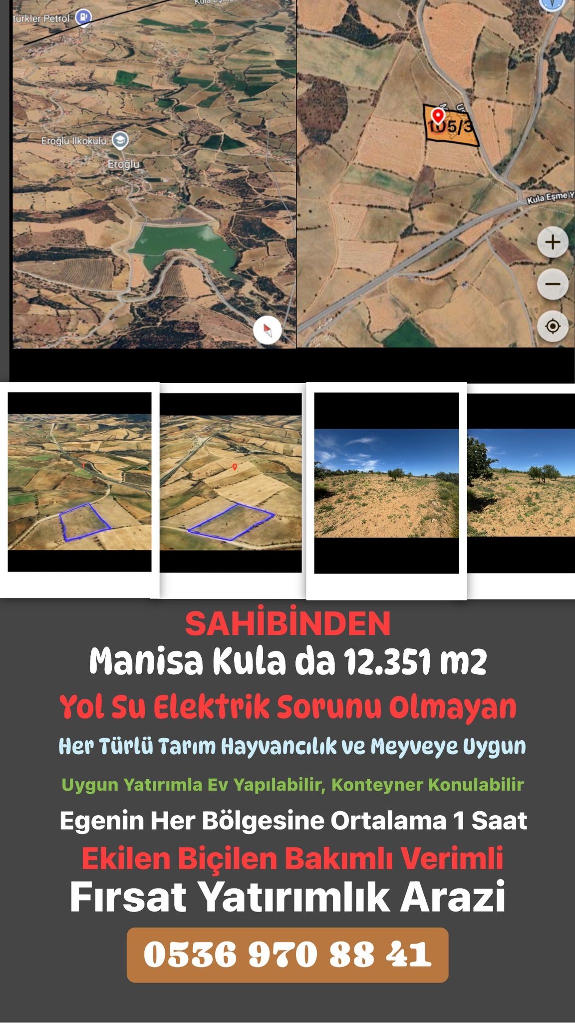 MANİSA KULA EROĞLU  KÖYÜNDE 12.351  M² TARLA  SATILIKTIR - MANİSA KULA fotoğraf 13