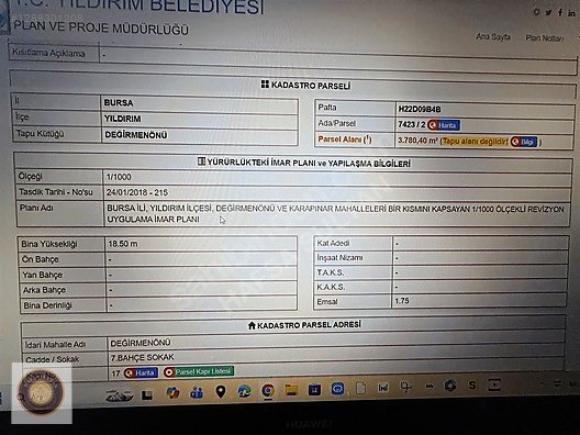 C KIZIK DEĞİRMENÖNÜ SATILIK 94m2 ARSA - BURSA YILDIRIM fotoğraf 29
