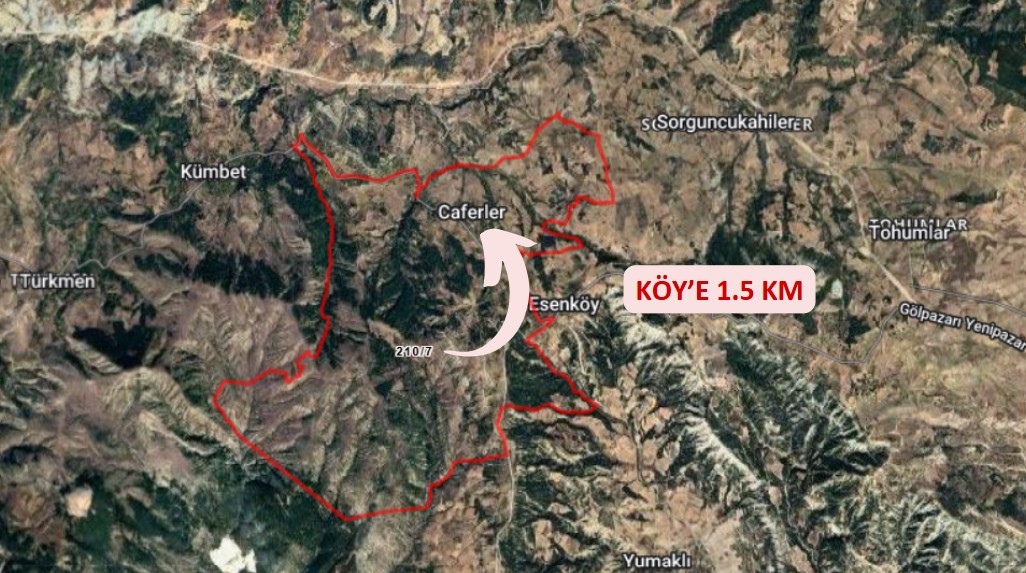 BİLECİK YENİPAZAR CAFERLER KÖYÜNDE 1.576 M² TARLA SATILIKTIR - BİLECİK YENİPAZAR fotoğraf 6