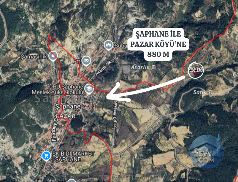 KÜTAHYA ŞAPHANE PAZAR KÖYÜ’NDE 1.999 M²  İMARLI ARSA SATILIKTIR - KÜTAHYA ŞAPHANE fotoğraf 5