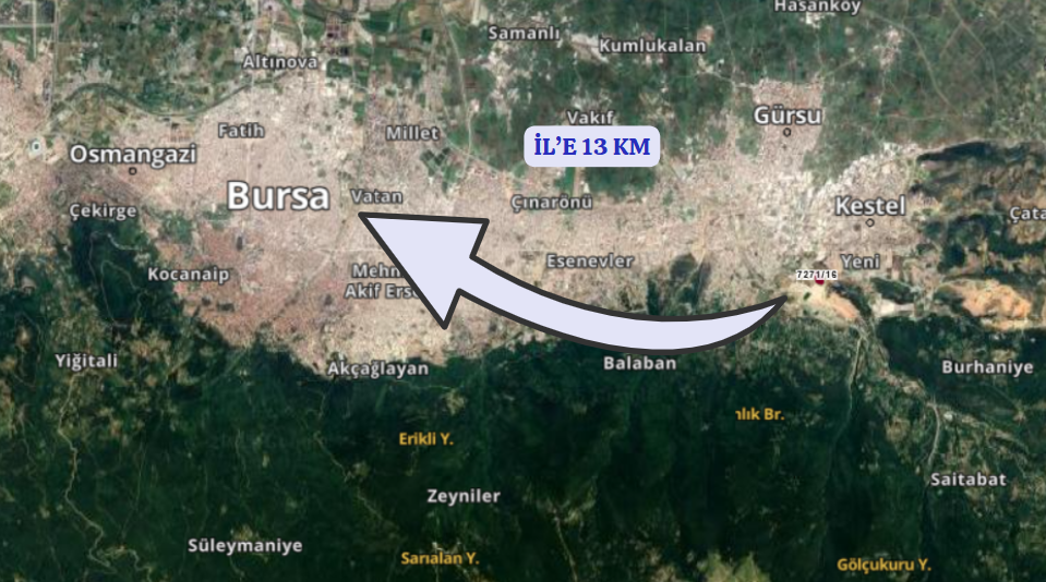 BURSA YILDIRIM HAMAMLIKIZIK KÖYÜNDE ARSA'NIN 165 M² Sİ SATILIK - BURSA YILDIRIM fotoğraf 10
