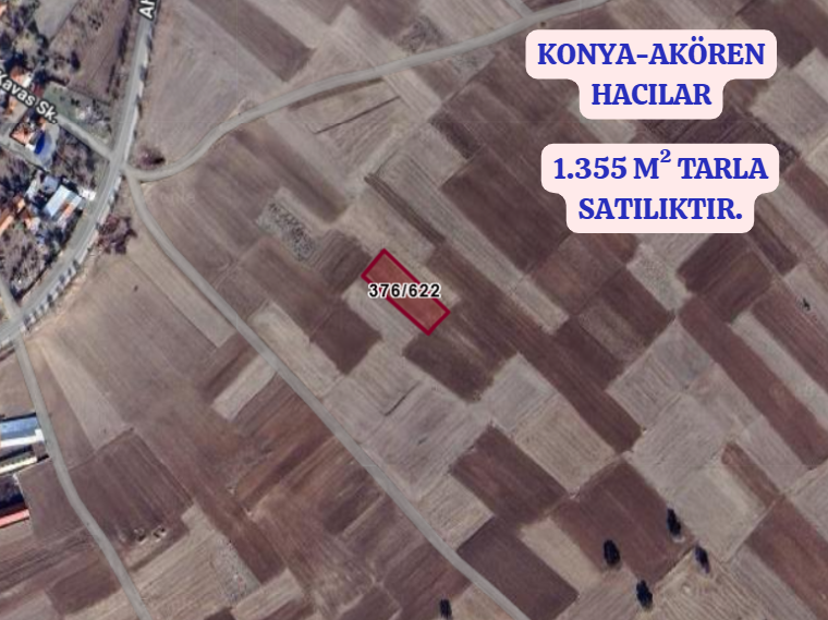 KONYA AKÖREN HACILAR   KÖYÜNDE  1.355  M²  TARLA  SATILIKTIR - KONYA AKÖREN fotoğraf 2