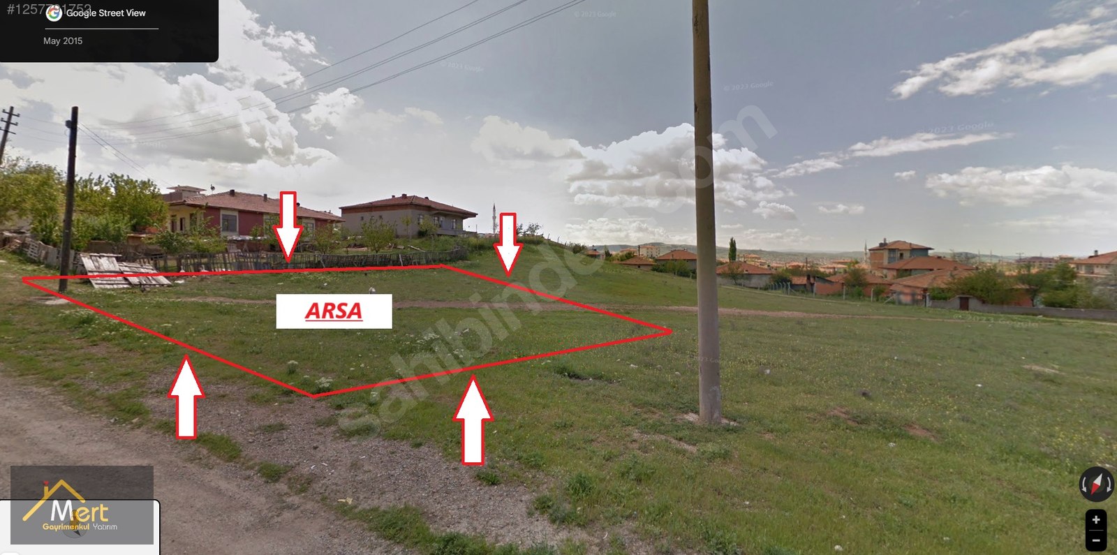 SANAYİ MAH.CADDEYE CEPHE TİCARİ+KONUT İMARLI 350M2 TEK TAPU ARSA