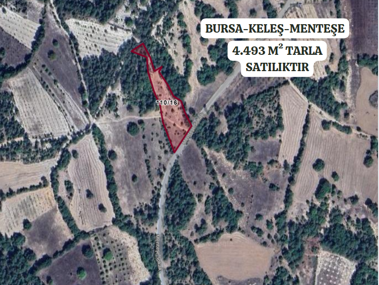 BURSA KELEŞ MENTEŞE 4.493 M² TARLA SATILIKTIR. - BURSA KELES fotoğraf 2