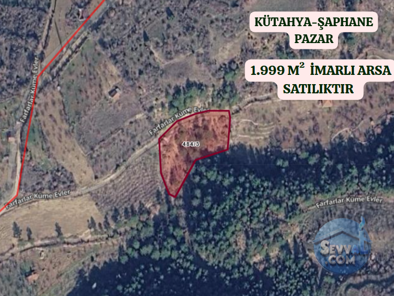 KÜTAHYA ŞAPHANE PAZAR KÖYÜ’NDE 1.999 M²  İMARLI ARSA SATILIKTIR - KÜTAHYA ŞAPHANE fotoğraf 2