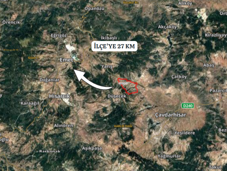 KÜTAHYA EMET ÇERTE/YILDIRIM'DA 7.864 M² TARLAMIZ SATILIKTIR. - KÜTAHYA EMET fotoğraf 4