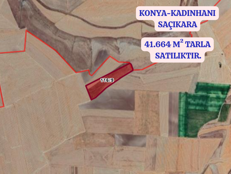 KONYA KADINHANI SAÇIKARA   KÖYÜNDE 41.664 M²  TARLA  SATILIKTIR - KONYA KADINHANI fotoğraf 2