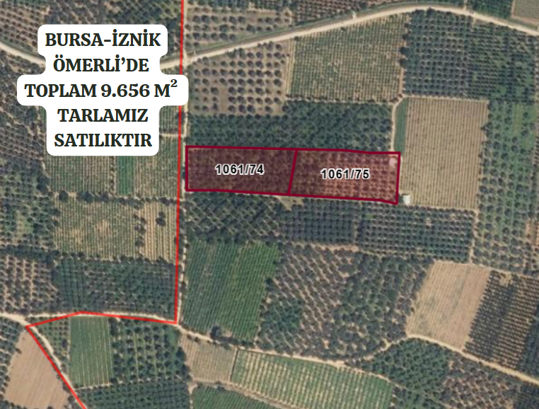 BURSA İZNİK ÖMERLİ MAHALLESİ'NDE  9.656 M² TARLAMIZ SATILIKTIR - BURSA İZNİK fotoğraf 2
