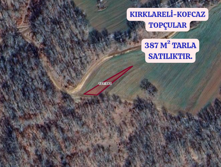 KIRKLARELİ KOFÇAZ TOPÇULAR  KÖYÜNDE 387  M² TARLA  SATILIKTIR - KIRKLARELİ KOFÇAZ fotoğraf 2