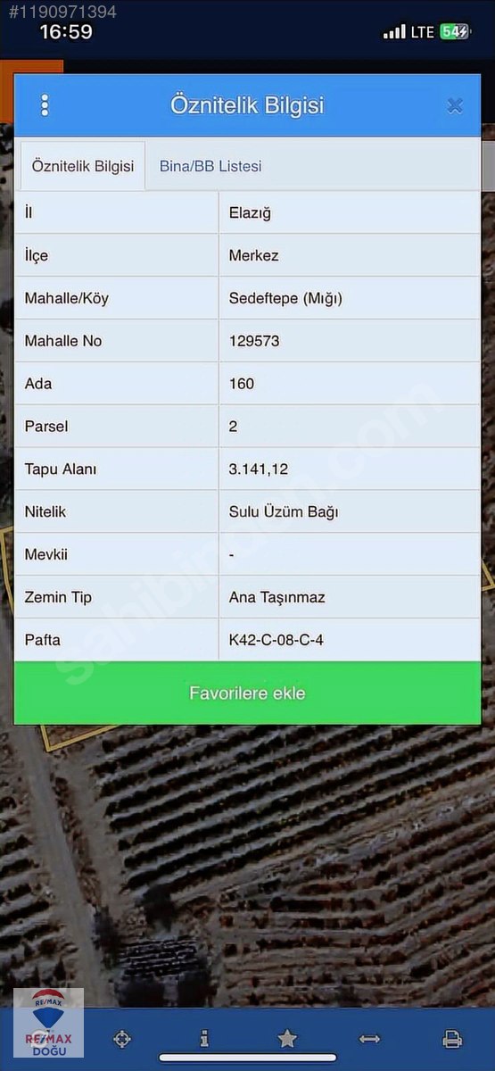 REMAX DOĞUDAN SEDEFTEPE(MIĞI) 3.141m² SATILIK ÜZÜM BAĞI - ELAZIĞ MERKEZ fotoğraf 6