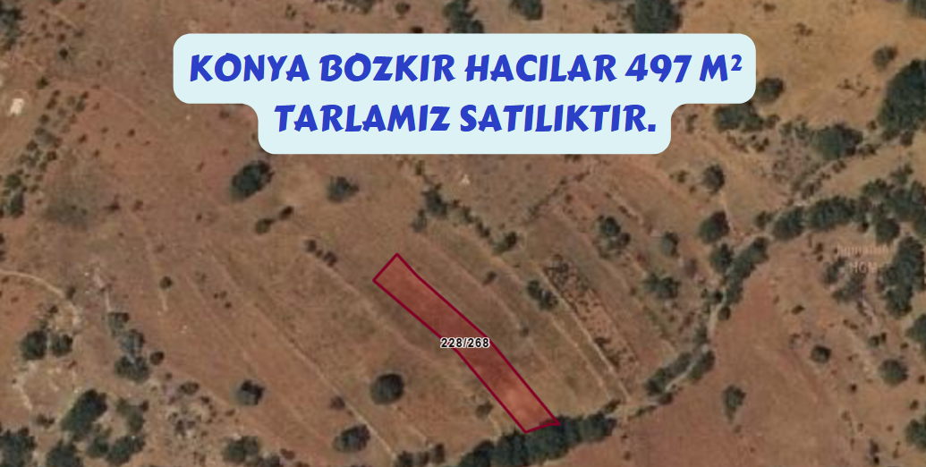 KONYA BOZKIR HACILAR KÖYÜNDE 497M² TARLAMIZ SATILIKTIR. - KONYA BOZKIR fotoğraf 3