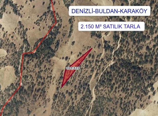 DENİZLİ BULDAN KARAKÖY KÖYÜNDE 2.150 M² TARLAMIZ SATILIKTIR