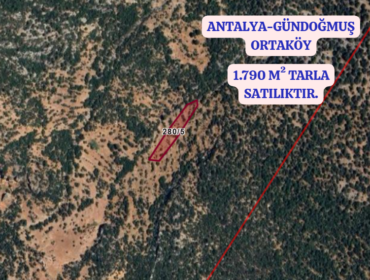 ANTALYA GÜNDOĞMUŞ ORTAKÖY   KÖYÜNDE 1.790  M² TARLA  SATILIKTIR - ANTALYA GÜNDOĞMUŞ fotoğraf 2