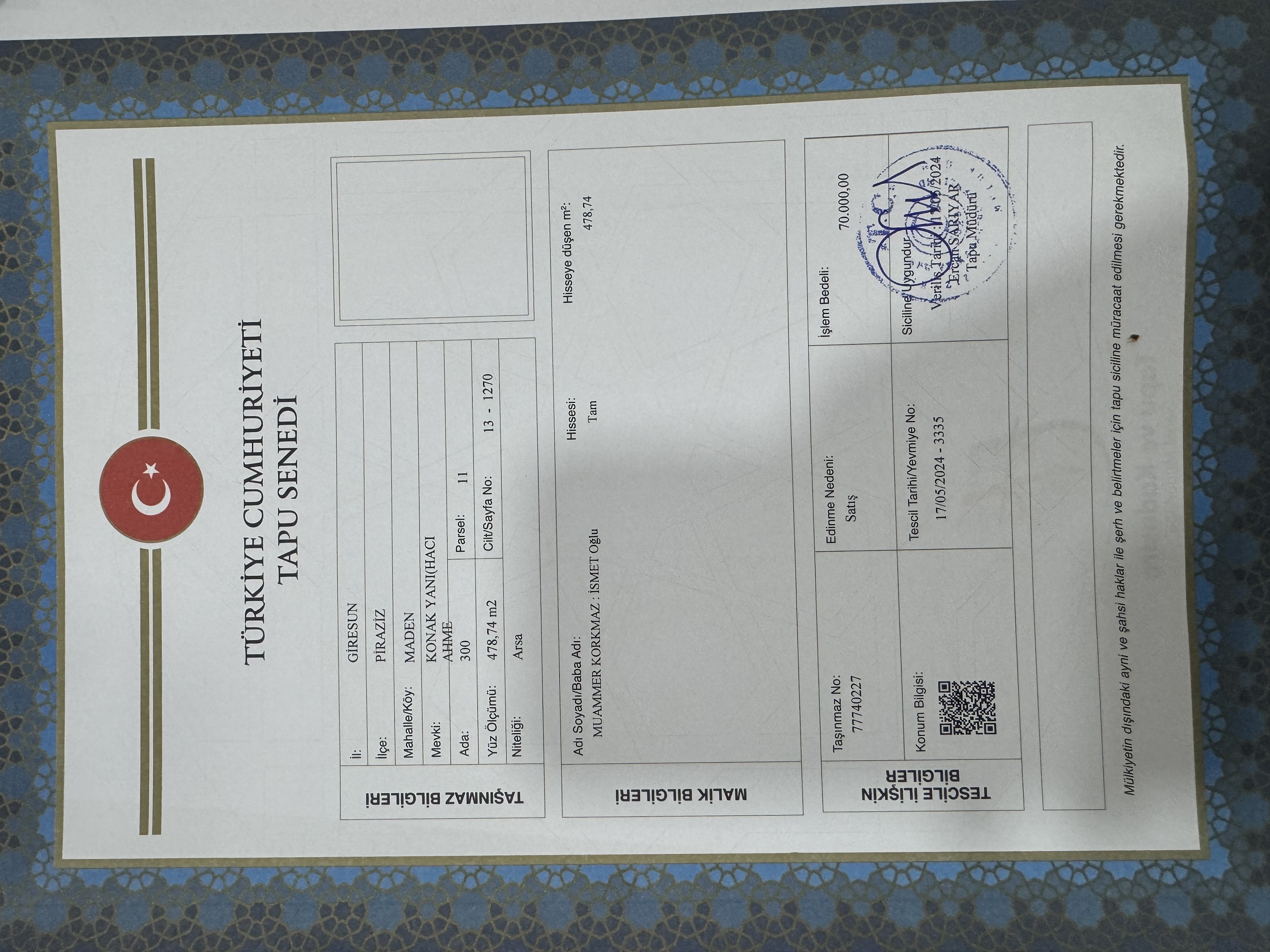 PIRAZIZ MADEN M.H SATILIK 480m ARSA - GİRESUN PİRAZİZ fotoğraf 4