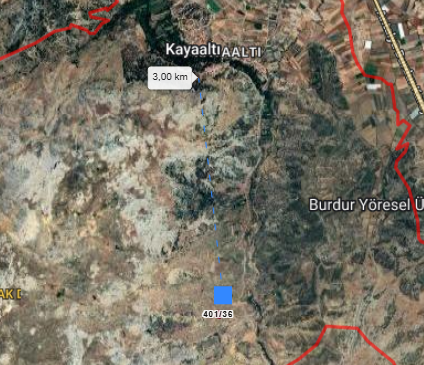 BURDUR MERKEZ KAYAALTI KÖYÜ 1.867M² TARLA SATILIKTIR - BURDUR MERKEZ fotoğraf 3