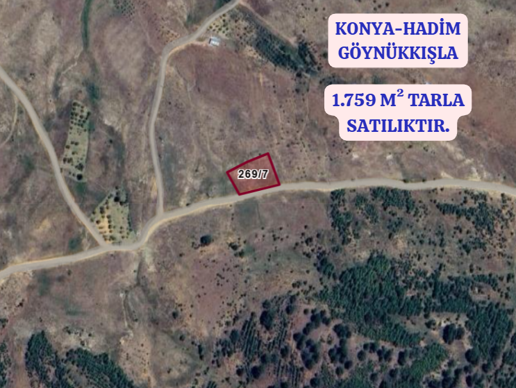 KONYA HADİM GÖYNÜKIŞLA ' DA 1.759 M² TARLAMIZ SATILKTIR. - KONYA HADİM fotoğraf 2