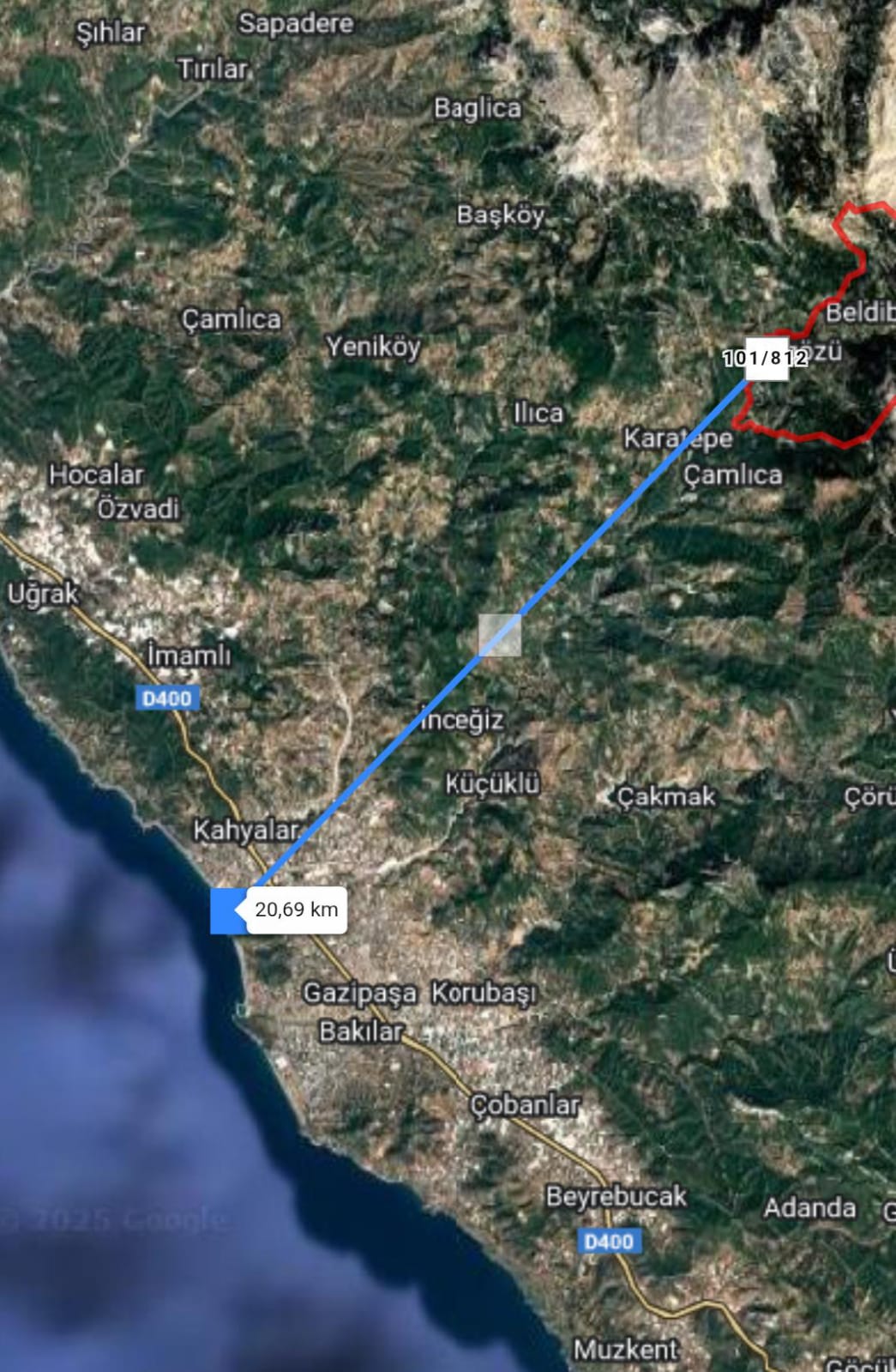 ANTALYA GAZİPAŞA SUGÖZÜ KÖYÜ TEK TAPULU TARLA 1044 m² ELEKTRİK,SU YOL VAR  - ANTALYA GAZİPAŞA fotoğraf 3
