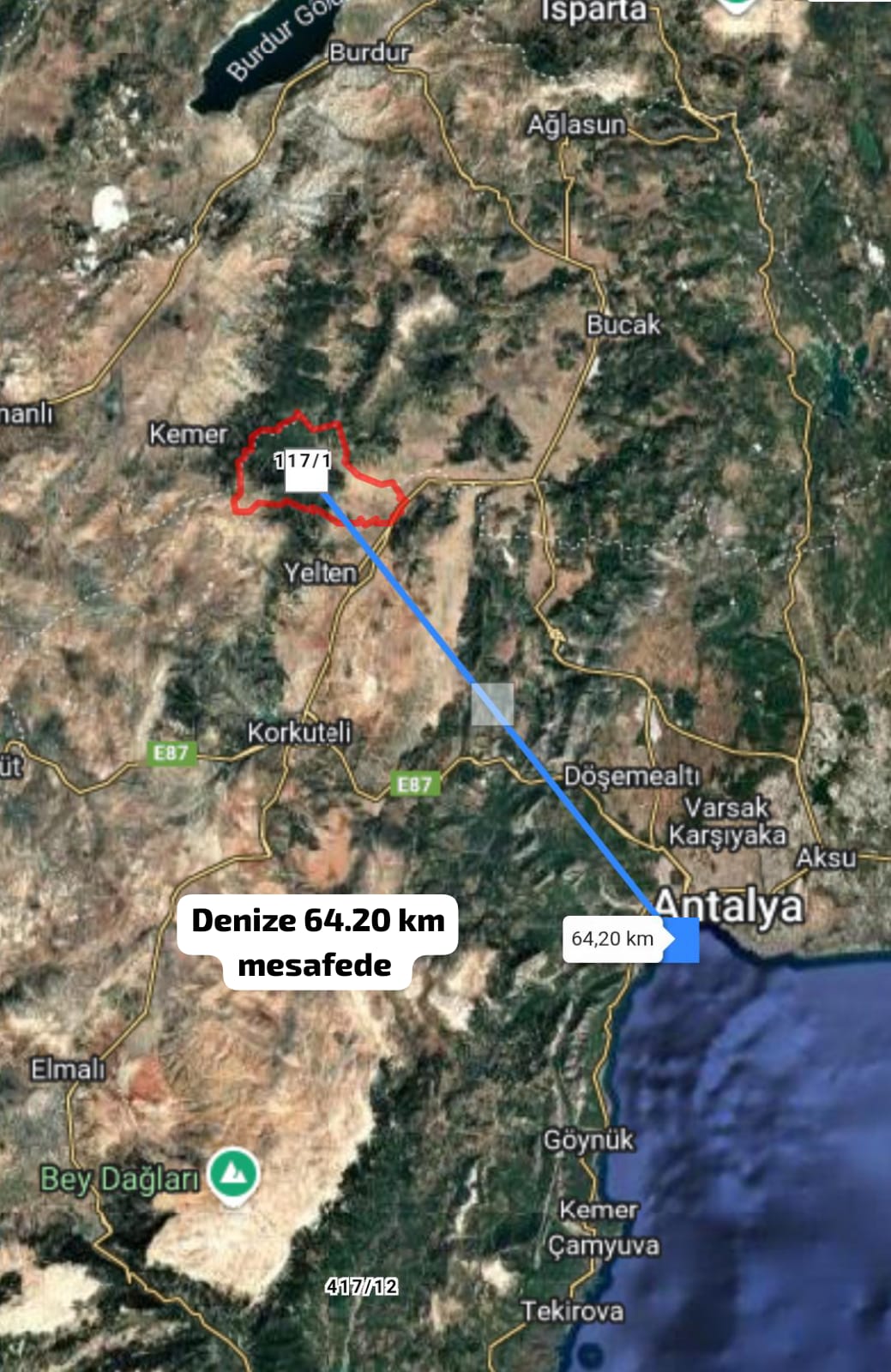 Antalya / Korkuteli / Çomaklı Mhahallesinde 515 m² SATILIK TARLA - ANTALYA KORKUTELİ fotoğraf 4